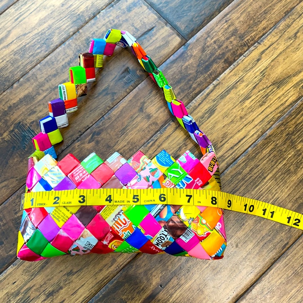 Recycled Wrapper Handbag Candy Wrapper 9” - image 4